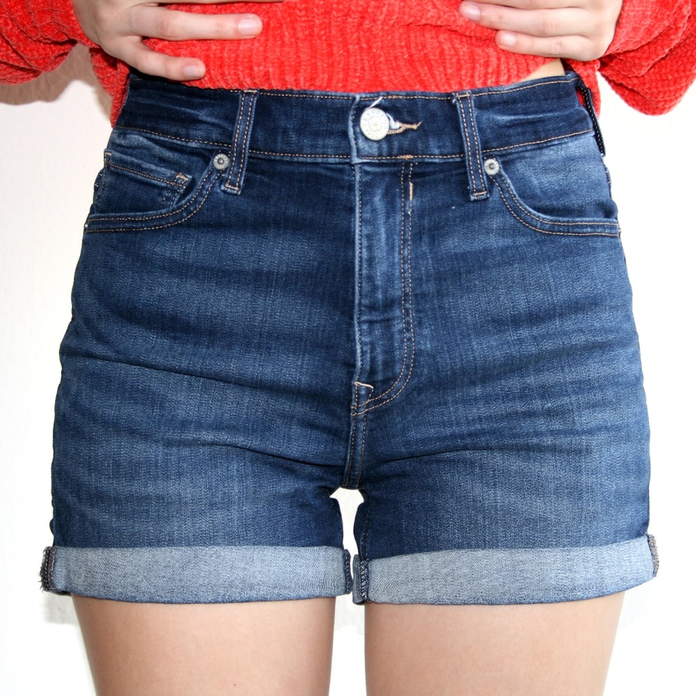 Express high rise denim shorts